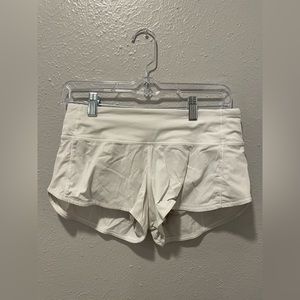 Lululemon White speed up Shorts